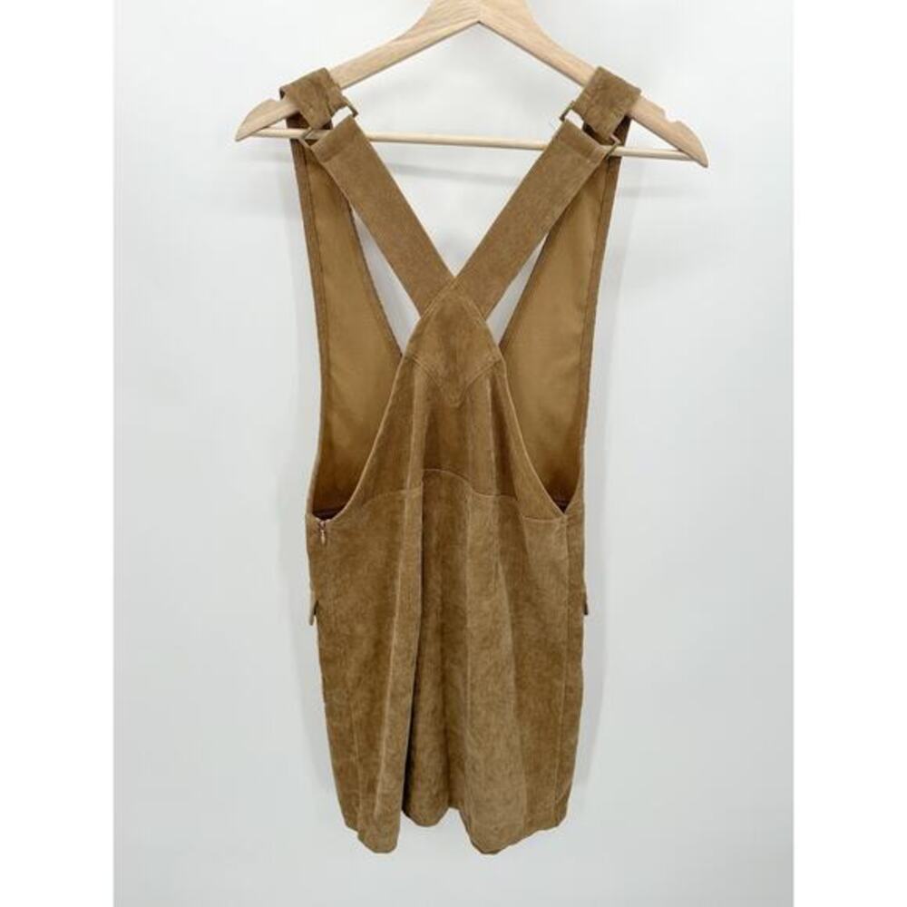 Umgee Dress Women SMALL Brown Double Breasted Deep V-Neck Sleeveless Mini - Picture 2 of 10